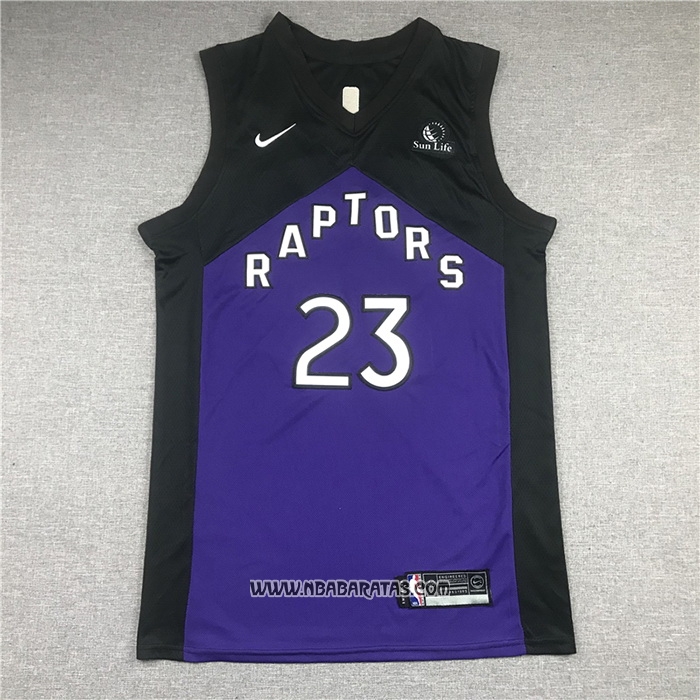 Camiseta Toronto Raptors Fred VanVleet #23 Earned 2020-21 Negro Violeta